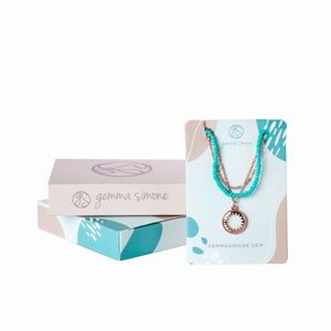 Aqua beaded layered necklace